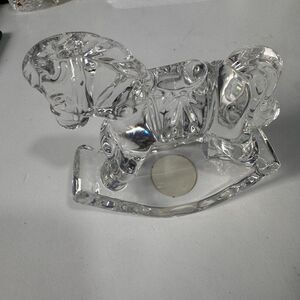 Vintage 1970's Princess House Lead Crystal "Randy The Rocking‎ Horse" euc